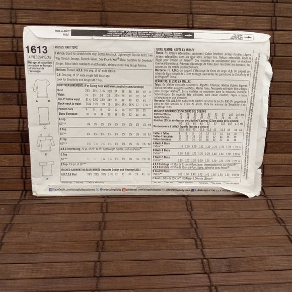 Knit Top 4 6 8 10 12 Simplicity 1613 Sewing Pattern - Picture 5 of 8